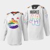 men canucks quinn hughes 2022 mio artwork warmup pride night white jersey