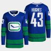 men canucks quinn hughes 2022 primegreen authentic pro alternate blue jersey