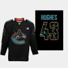 men canucks quinn hughes special edition first nations 2023 black jersey