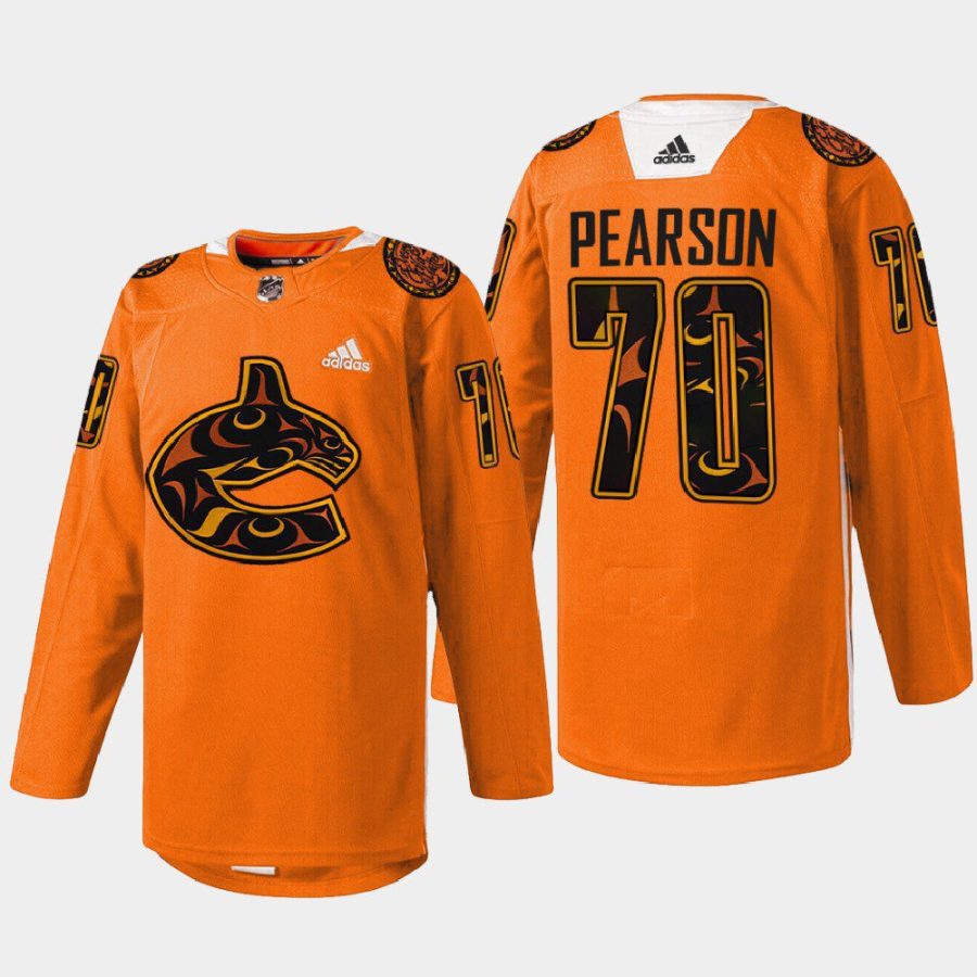 men canucks tanner pearson every child matters 2022 first nations night orange jersey