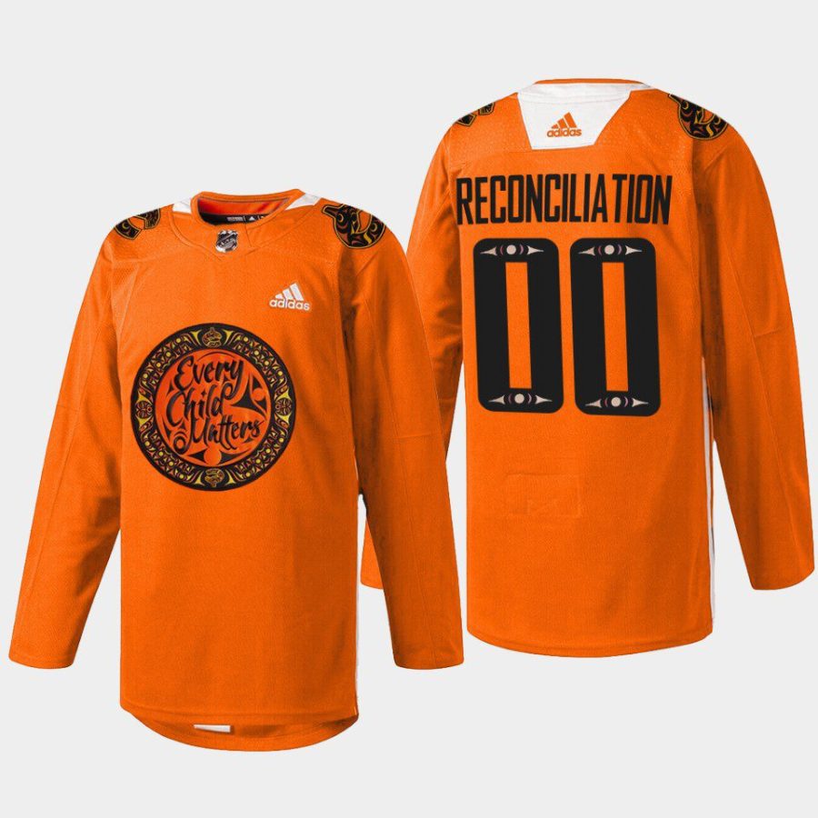 men canucks warmup national day for truth and reconciliation 2022 orange jersey