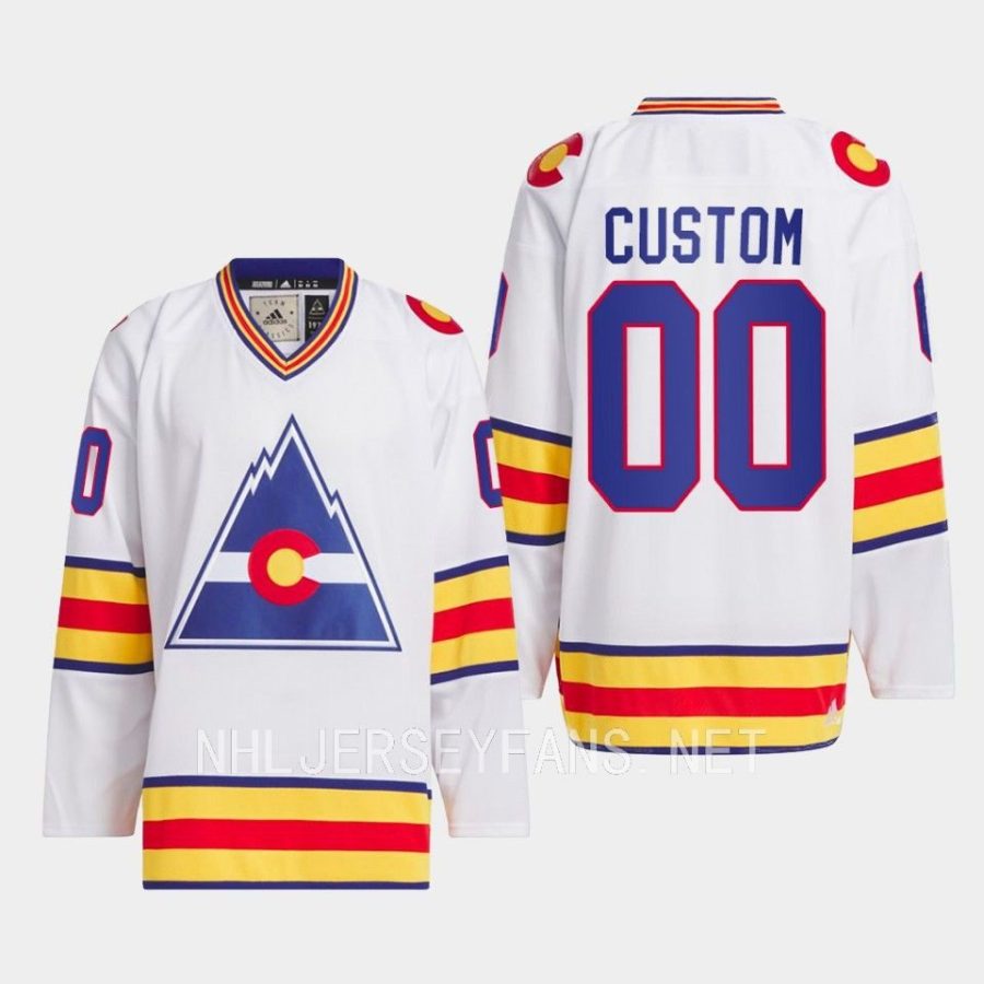 men colorado rockies custom 1977 hockey team classic white jersey