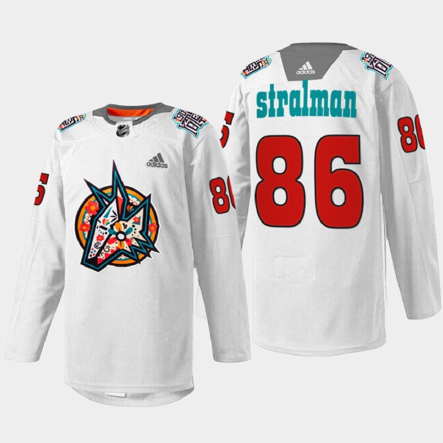 men coyotes anton stralman warmup los yotes night 2022 white jersey