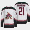 men coyotes loui eriksson 2022 primegreen authentic pro away white jersey