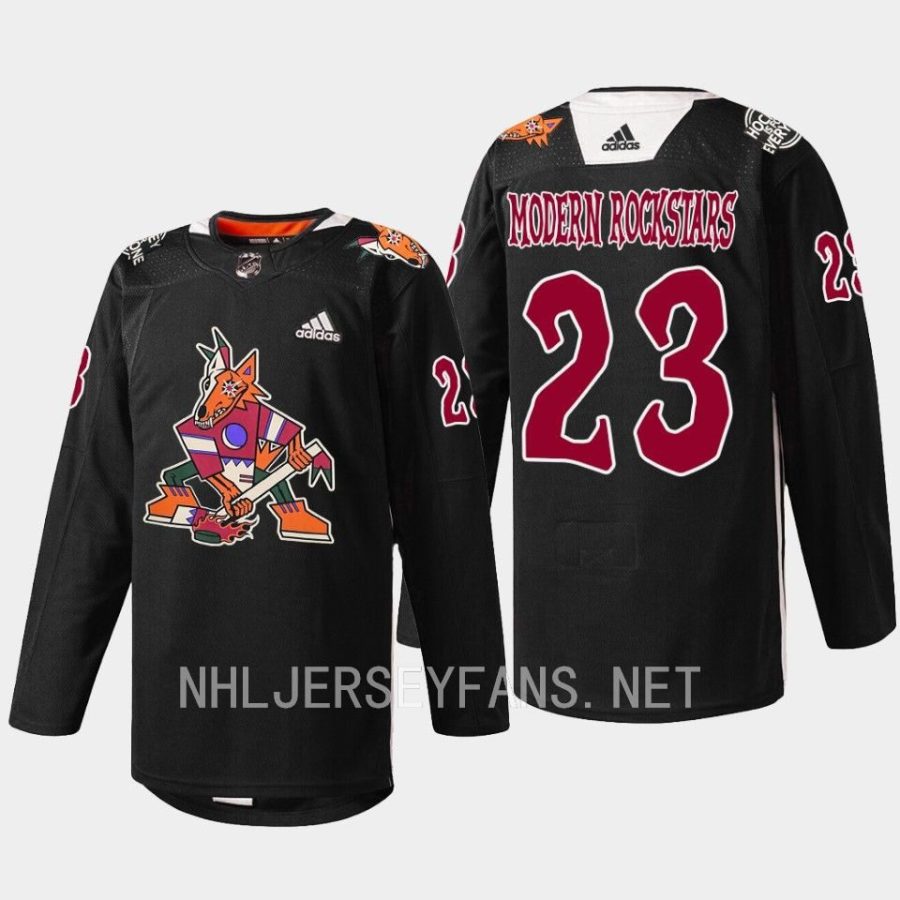 men coyotes modern rockstars warmup black excellence night 2023 black jersey