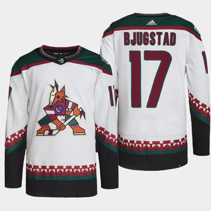 men coyotes nick bjugstad 2022 away primegreen authentic white jersey