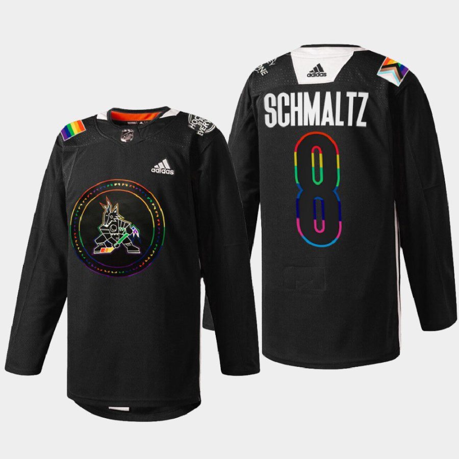 men coyotes nick schmaltz hockeyisforeveryone pride night 2022 black jersey