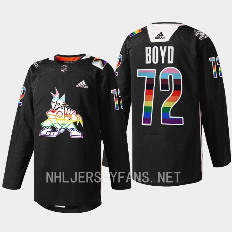 men coyotes travis boyd warm up pride night 2023 black jersey