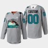 men custom sharks gray fan appreciation teal togehter jersey