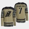 men devils dougie hamilton 2022 authentic practice military appreciation camo jersey