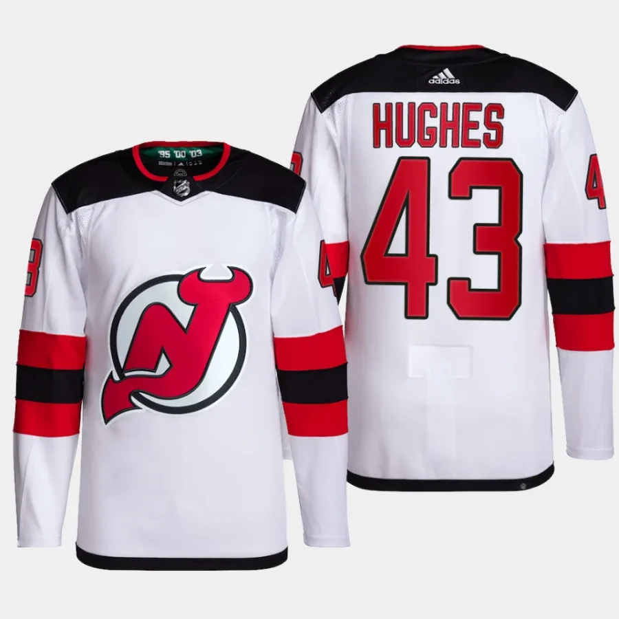 men devils luke hughes primegreen away authentic pro white jersey