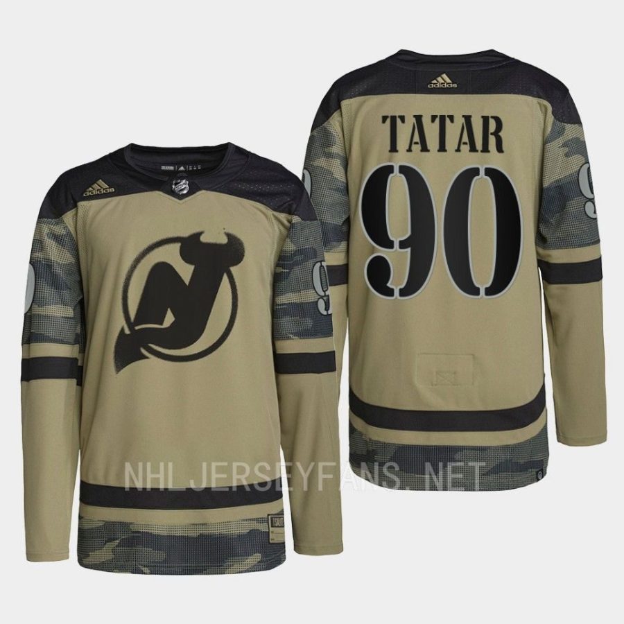 men devils tomas tatar 2022 authentic practice military appreciation camo jersey