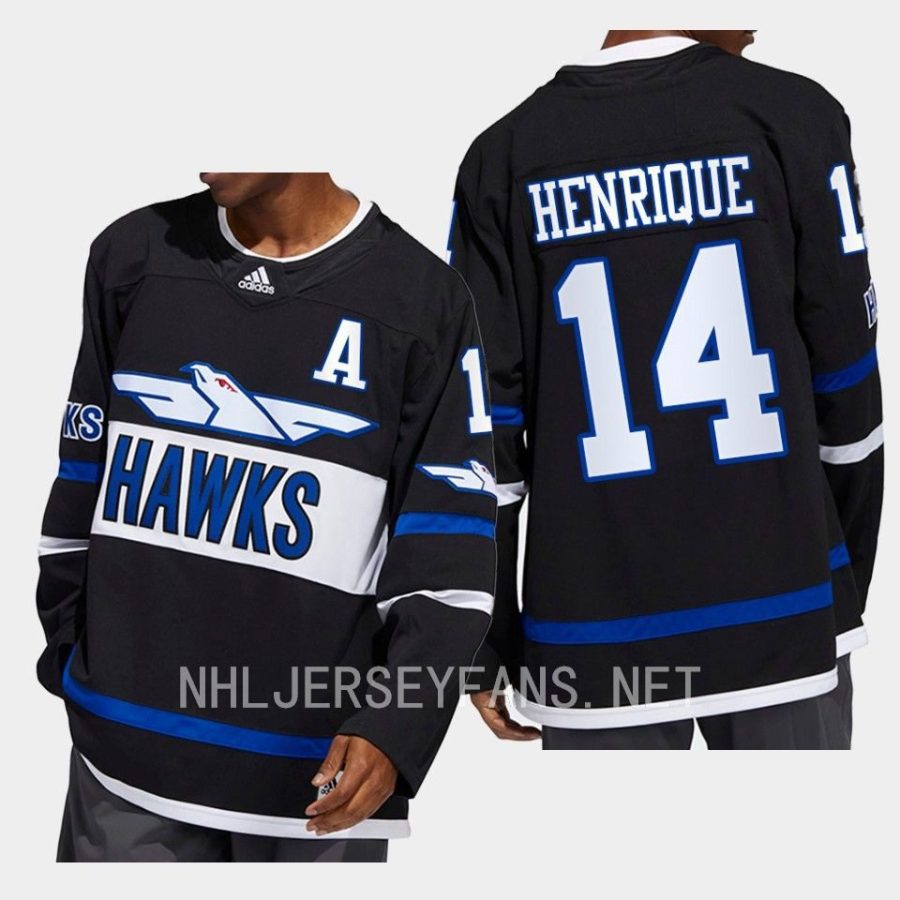 men ducks adam henrique authentic hawks black jersey