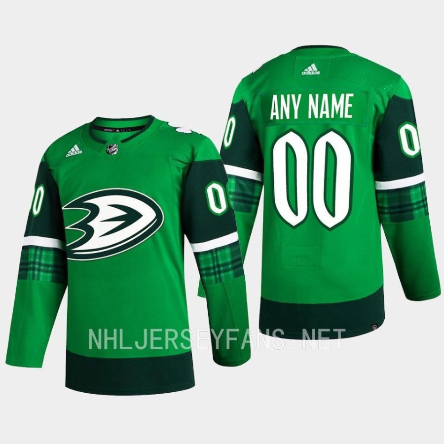 men ducks custom 2023 st. patricks day primegreen authentic jersey green