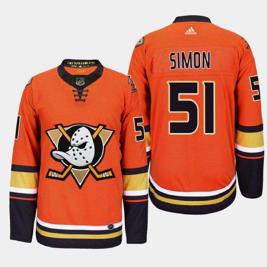 men ducks dominik simon 2022 primegreen authentic pro alternate orange jersey