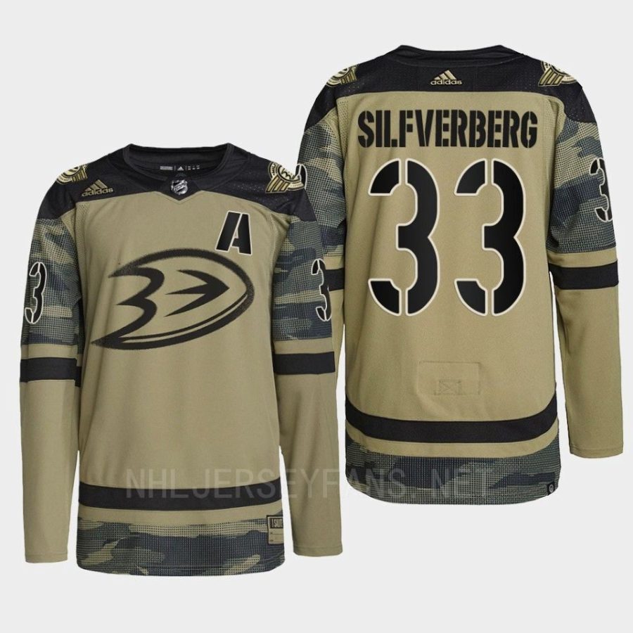 men ducks jakob silfverberg 2022 warmup military appreciation night camo jersey