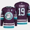 men ducks troy terry 2023 24 primegreen 30th anniversary authentic pro purple jersey