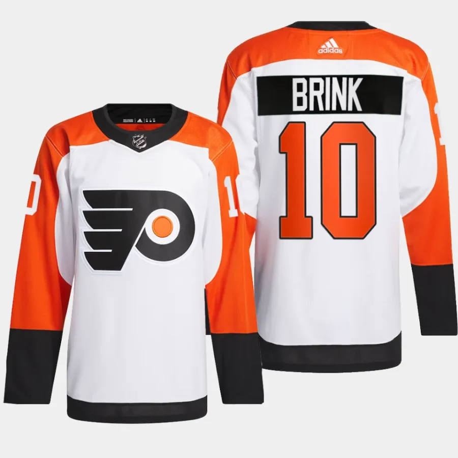 men flyers bobby brink primegreen away authentic pro white jersey