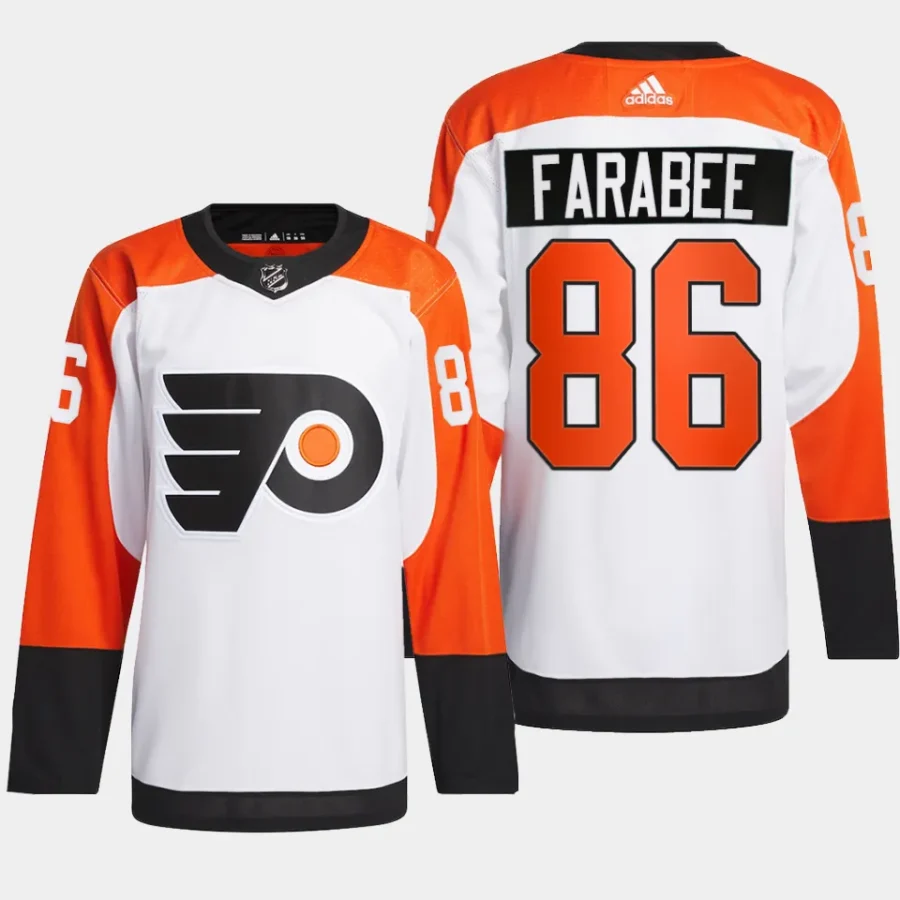 men flyers joel farabee 2023 24 away authentic primegreen white jersey