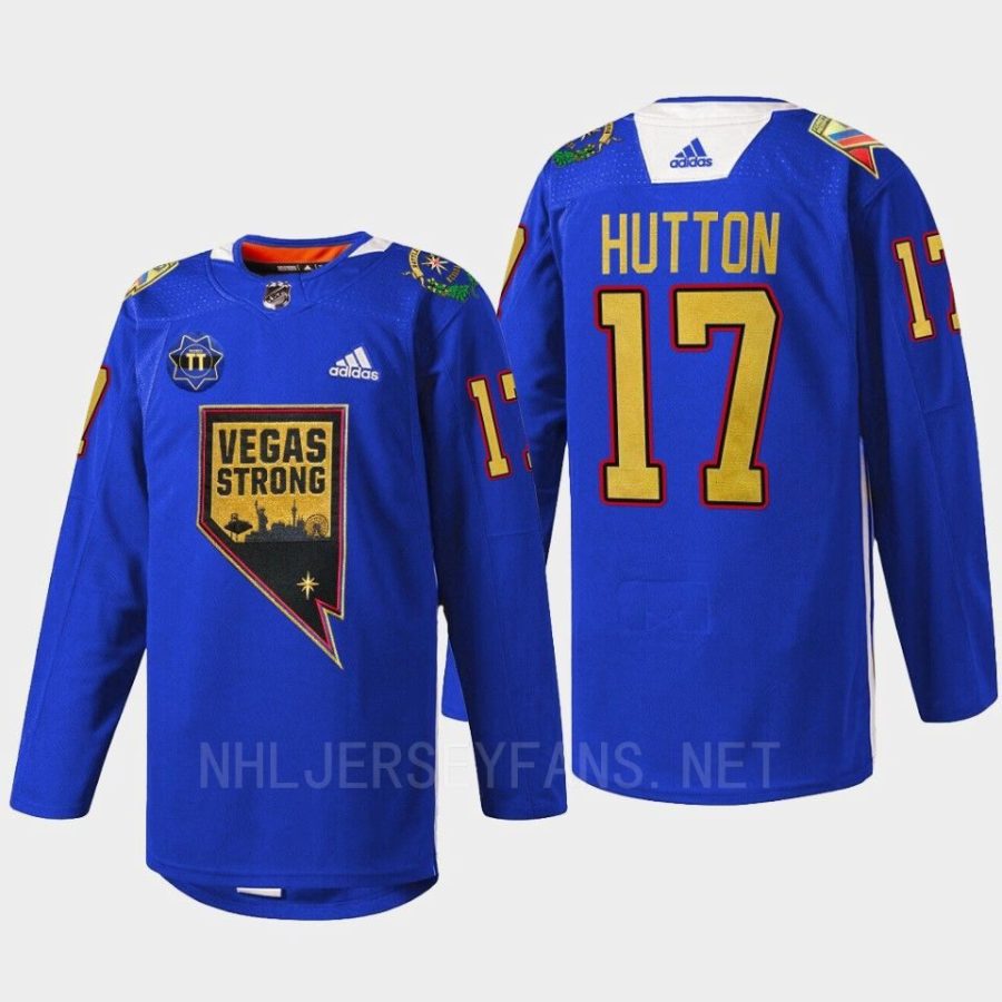 men golden knights ben hutton 2022 first respondersthentic nevada day blue jersey