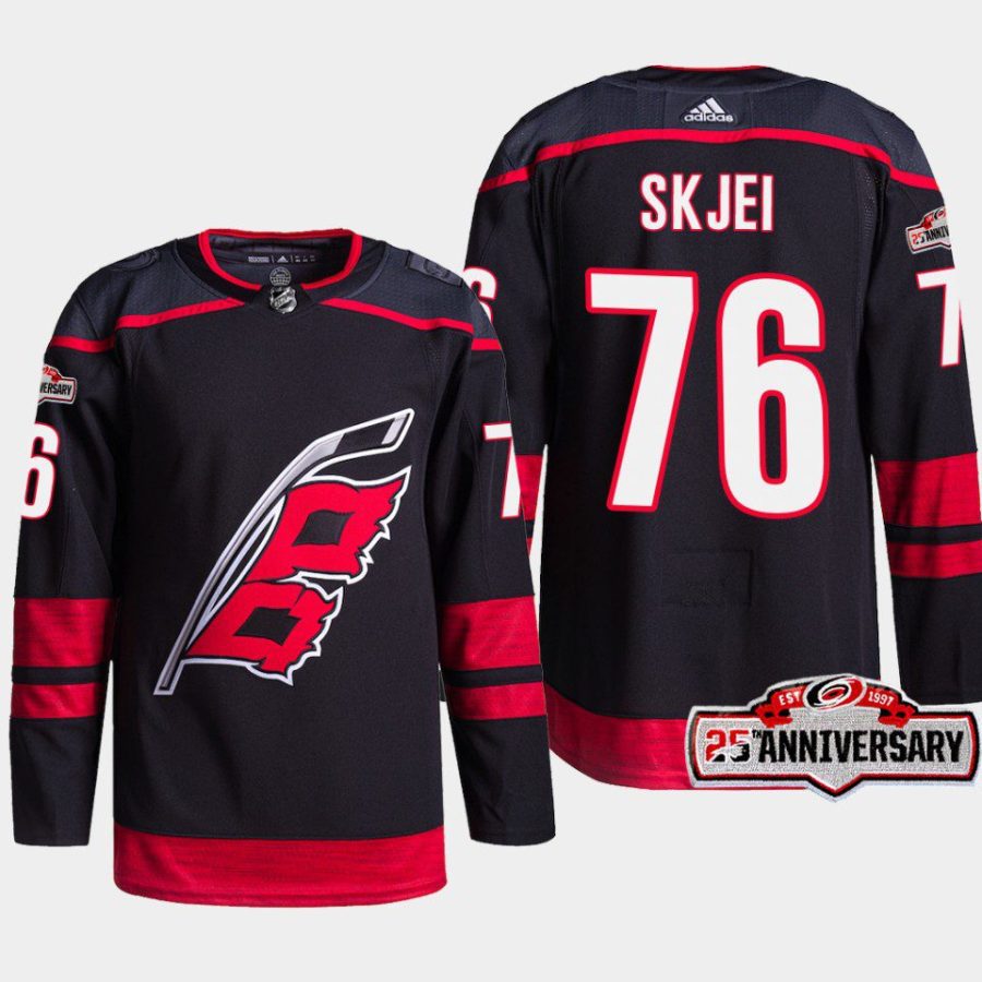 men hurricanes brady skjei 2022 23 25th anniversary authentic home black jersey