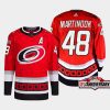 men hurricanes jordan martinook 2022 23 25th anniversary third red jersey