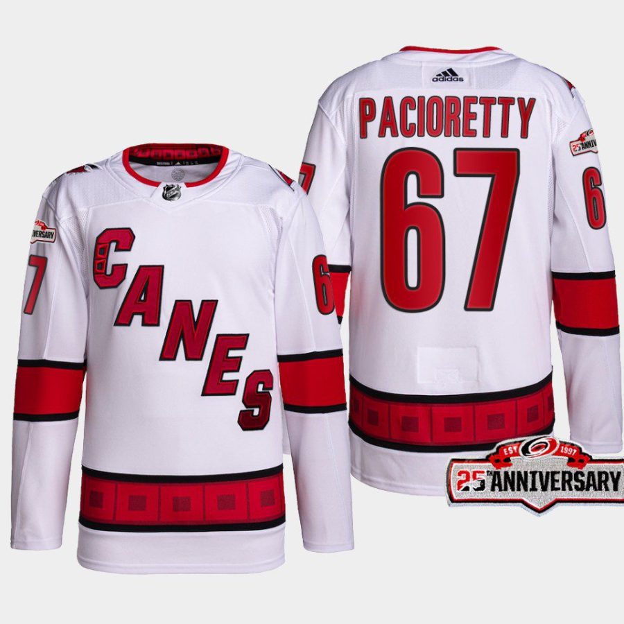 men hurricanes max pacioretty 2022 23 25th anniversary authentic away white jersey