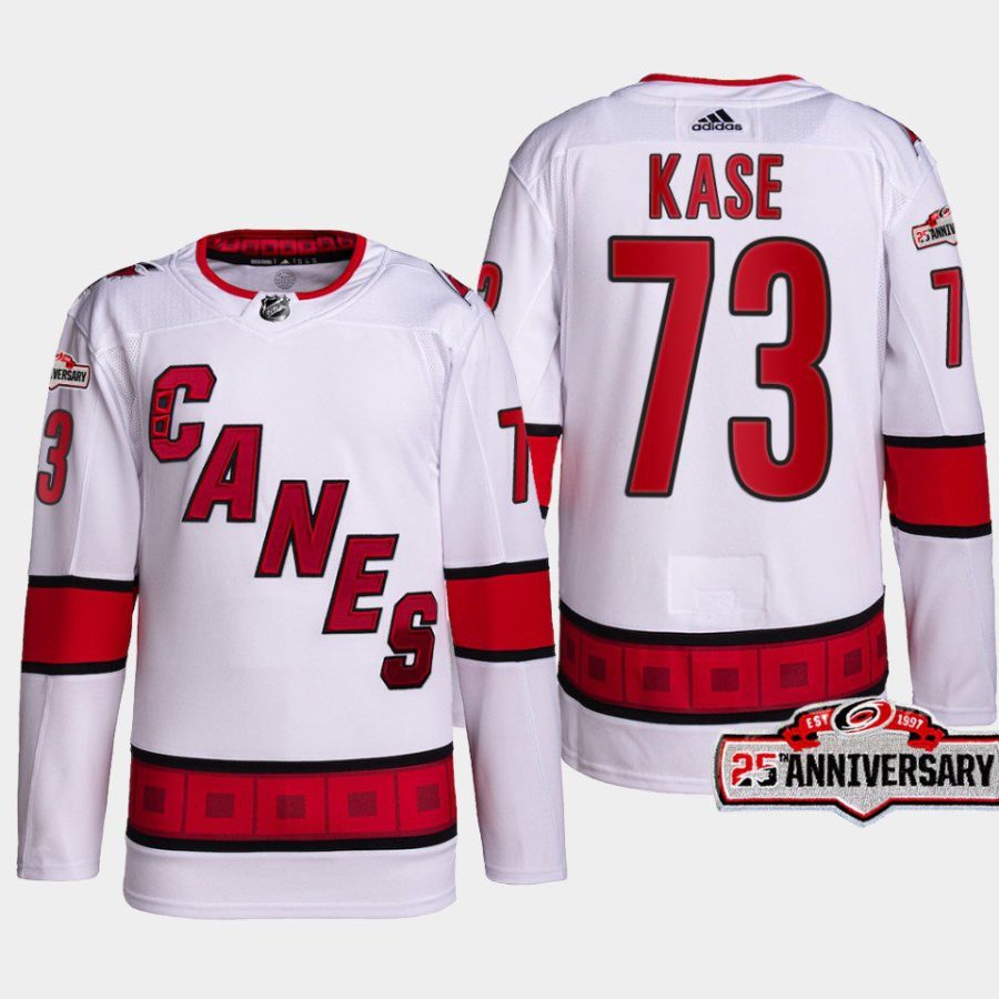 men hurricanes ondrej kase 2022 23 25th anniversary authentic away white jersey