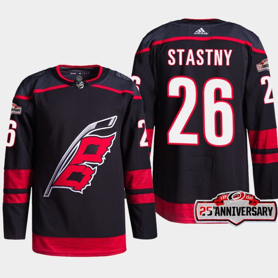 men hurricanes paul stastny 2022 23 25th anniversary authentic home black jersey