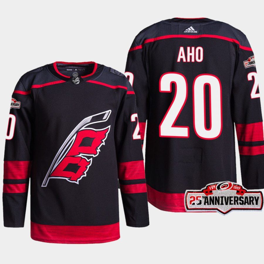 men hurricanes sebastian aho 2022 23 25th anniversary authentic home black jersey