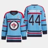 men jets josh morrissey 2023 24 primegreen rcaf centennial authentic light blue jersey