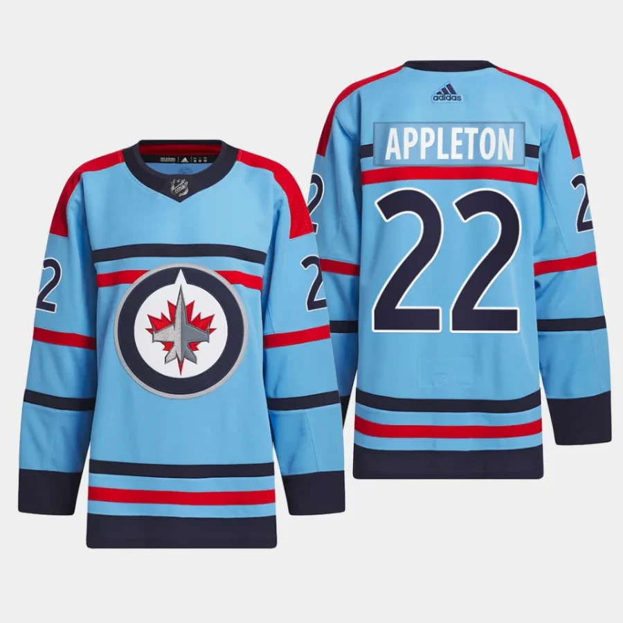 men jets mason appleton 2023 24 primegreen rcaf centennial authentic light blue jersey