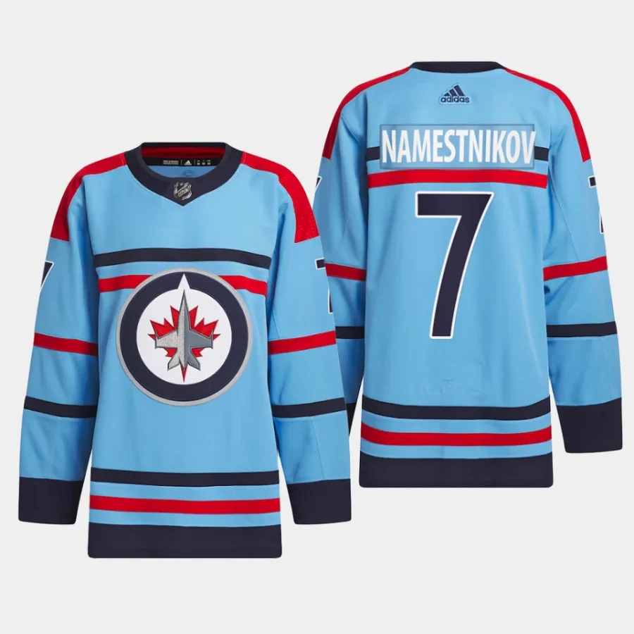 men jets vladislav namestnikov 2023 24 primegreen rcaf centennial authentic light blue jersey