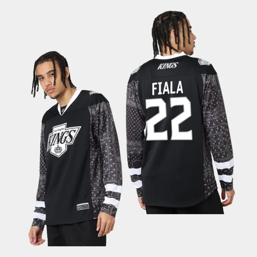 men kings kevin fiala nhl bandana paisley black jersey