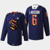 men kraken adam larsson 2022 stevie artwork warmup women of hockey navy jersey