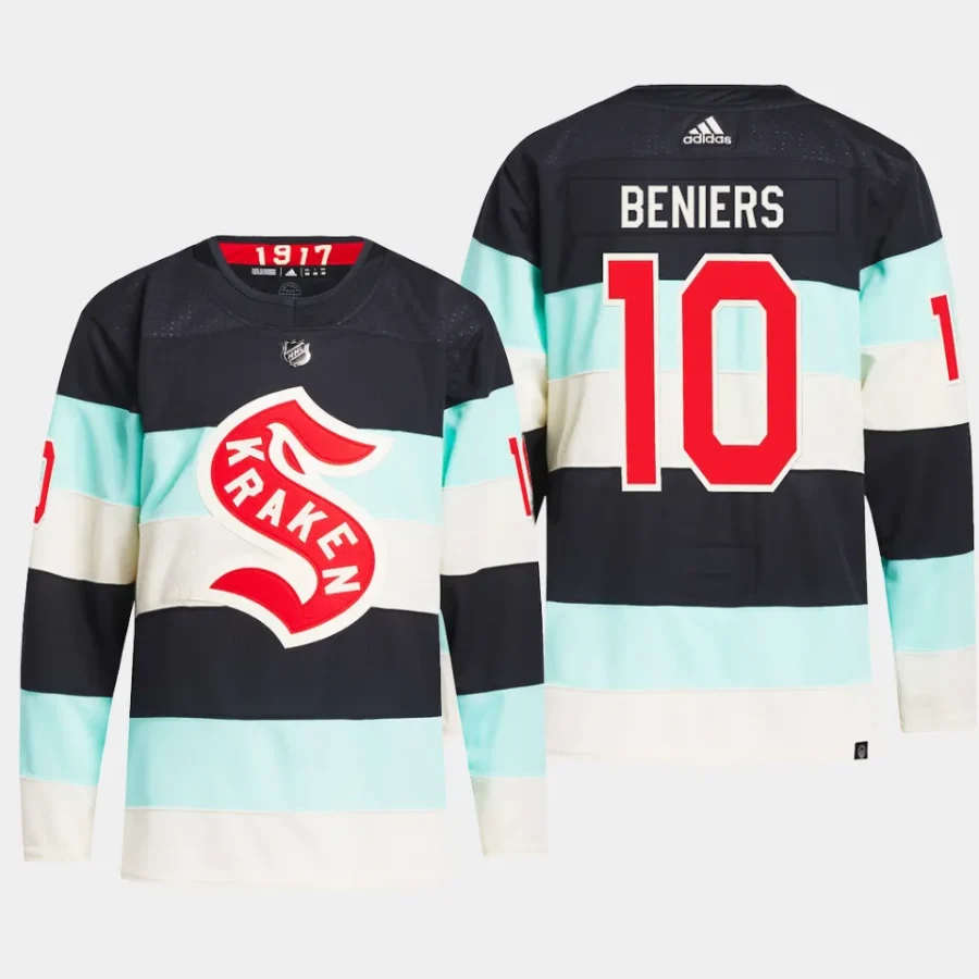 men kraken matty beniers primegreen 2024 nhl winter classic authentic player blue jersey