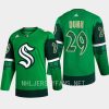 men kraken vince dunn primegreen authentic 2023 st. patricks day green jersey