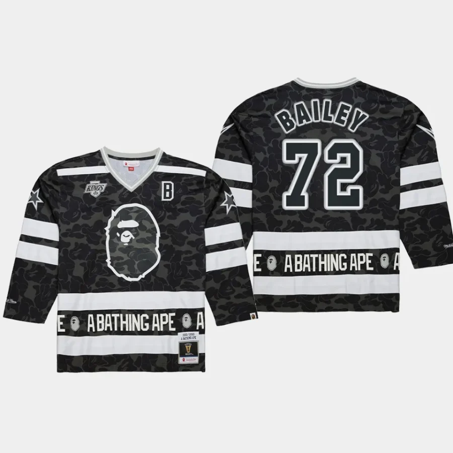 men la kings bailey camo nhl bape mitchell ness black jersey