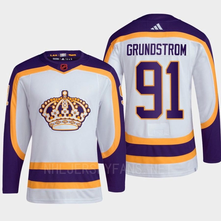 men la kings carl grundstrom 2022 authentic primegreen reverse retro 2.0 white jersey