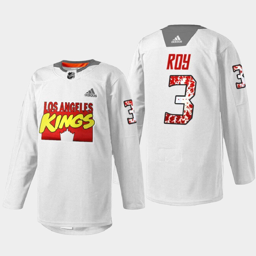 men la kings matt roy special warmup marvel super hero night 2022 white jersey