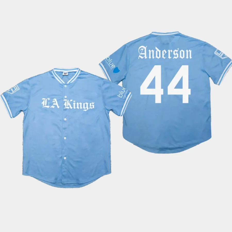 men la kings mikey anderson baseball 2023 dodgers night blue jersey