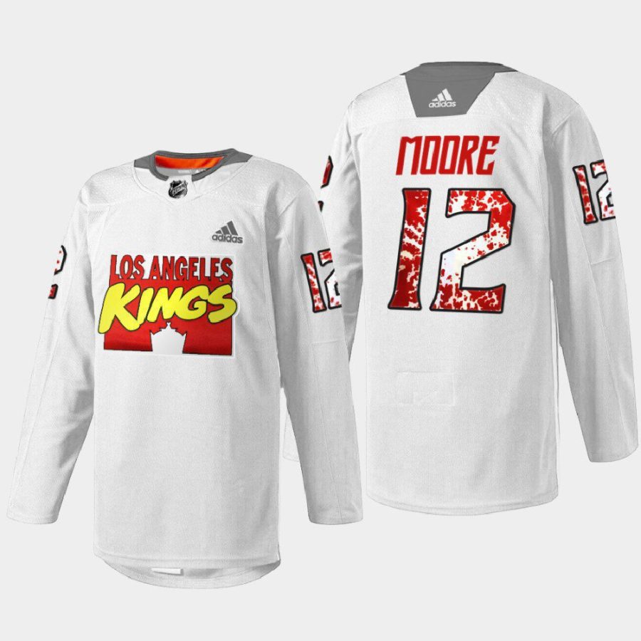 men la kings trevor moore special warmup marvel super hero night 2022 white jersey