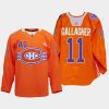 men les canadiens brendan gallagher warmup indigenous celebration night 2022 orange jersey