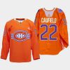 men les canadiens cole caufield warmup indigenous celebration night 2022 orange jersey