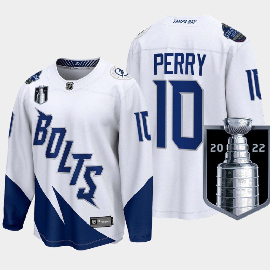 men lightning corey perry stadium series 2022 stanley cup final white jersey