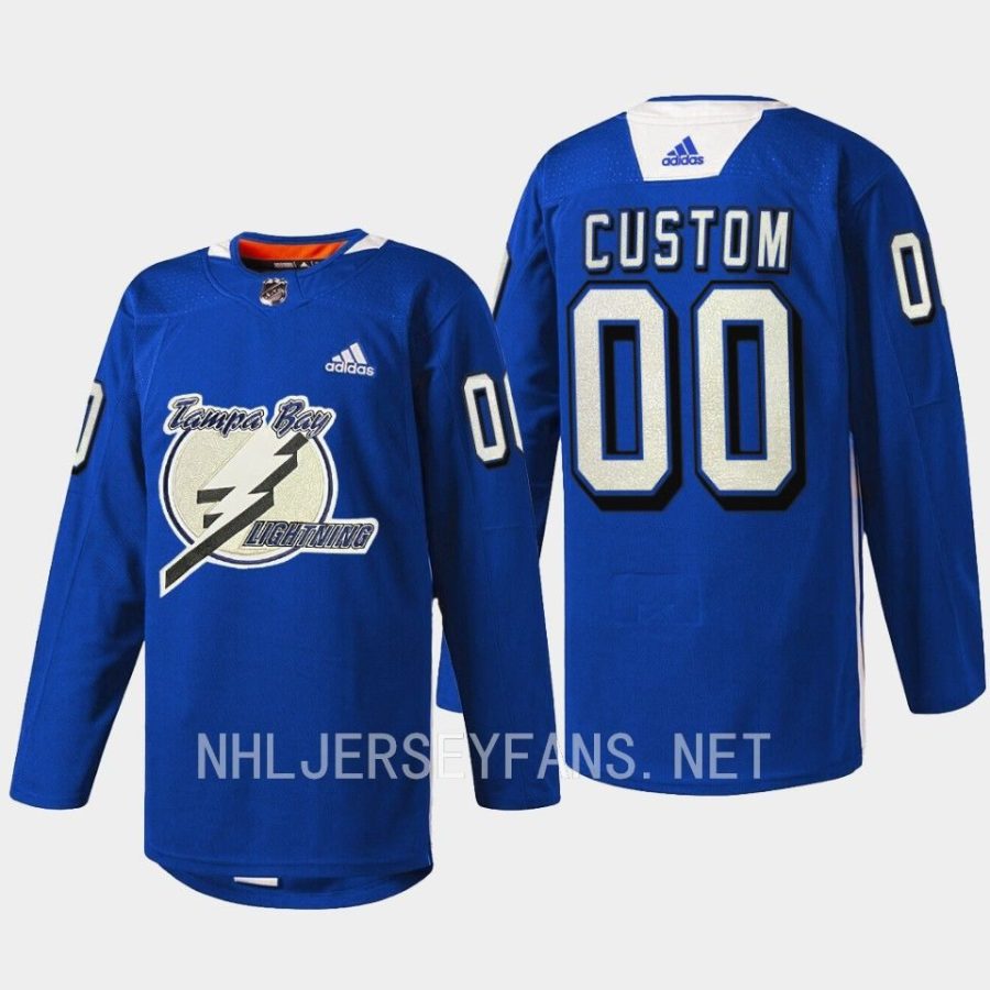 men lightning custom practice primary logo blue jersey