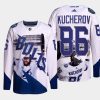 men lightning nikita kucherov 2021 stanley cup champs raising cup white jersey