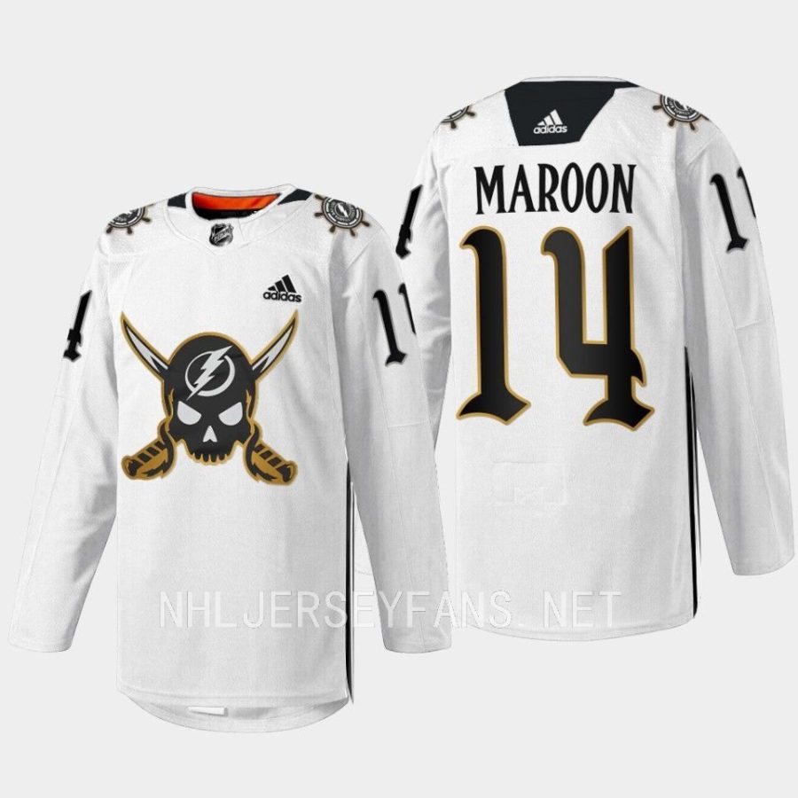 men lightning patrick maroon skull logo gasparilla inspired 2023 white jersey