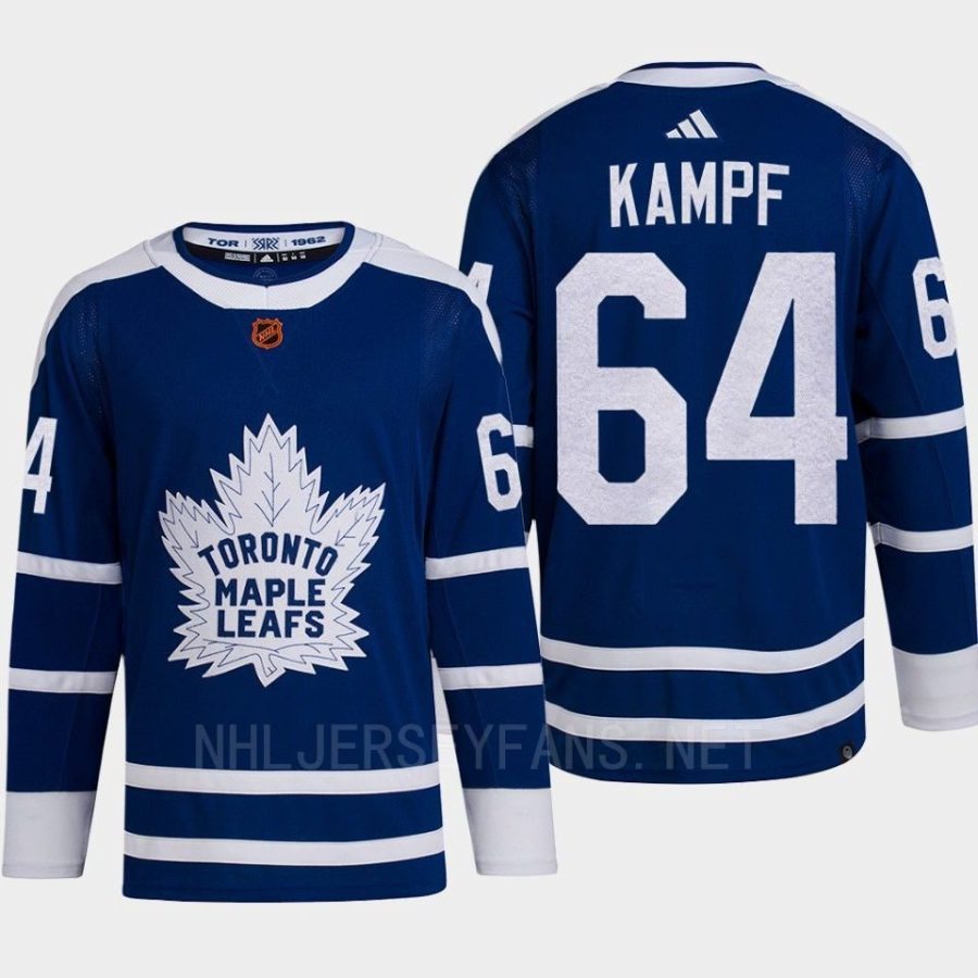 men maple leafs david kampf 2022 authentic primegreen reverse retro 2.0 blue jersey