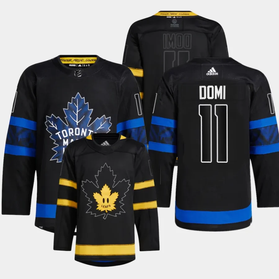 men maple leafs max domi authentic pro alternate primegreen black jersey